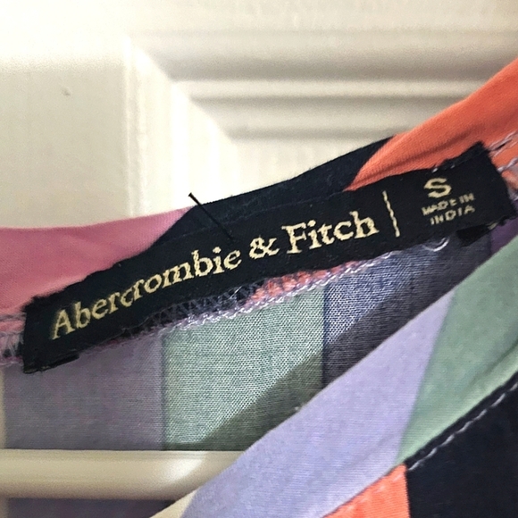 Abercrombie & Fitch Striped Button Back Blouse Small Summer Casual Lightweight - Picture 2 of 5